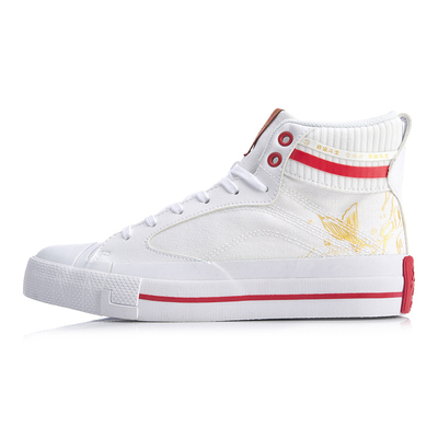 李宁休闲鞋女鞋春季新款时尚经典防滑耐磨女子高帮运动鞋 AGCQ026