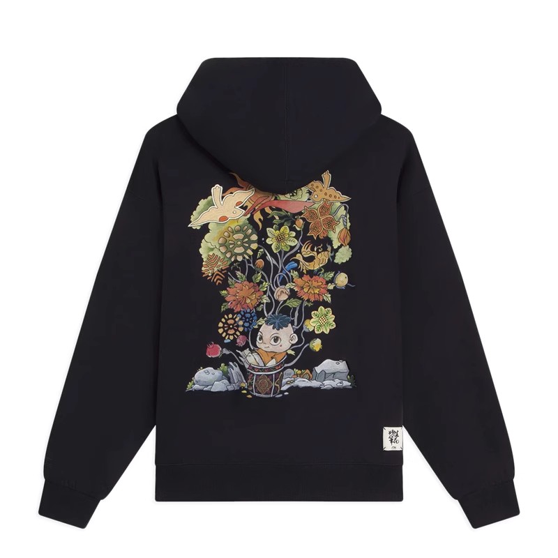 李宁新款正品男子妙笔生花系列时尚运动连帽卫衣AWDS669