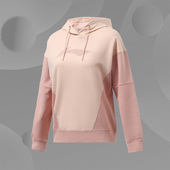 李宁秋季 透气休闲宽松圆领套头连帽卫衣AWDR452 训练系列女子时尚