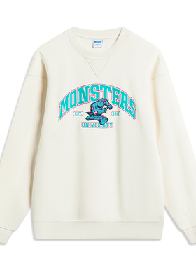 Lining/李宁正品夏季男子怪兽大学联名加绒保暖卫衣AWDT813