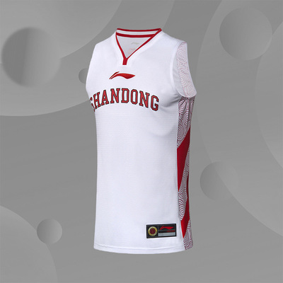 李宁篮球比赛服男新款山东队CBA篮球系列背心篮球服运动服AAYN805