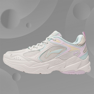 正品李宁22 春季女鞋减震复古 舒适休闲 潮流跑鞋 ARLS008-4