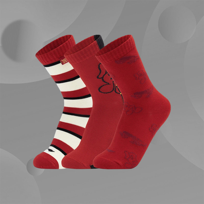 Lining/李宁正品新款男女大童新年三双装休闲运动袜YWTT009,运动包/户外包/配件,运动袜,淘宝优惠券,粉丝福利购,淘宝优惠卷