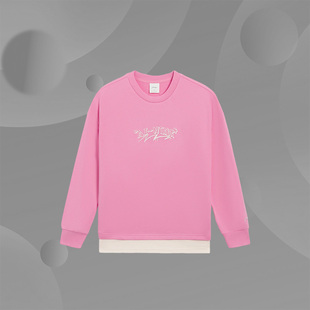 大童撞色设计时尚 秋款 印花套头无帽卫衣YWDR534 李宁正品 Lining