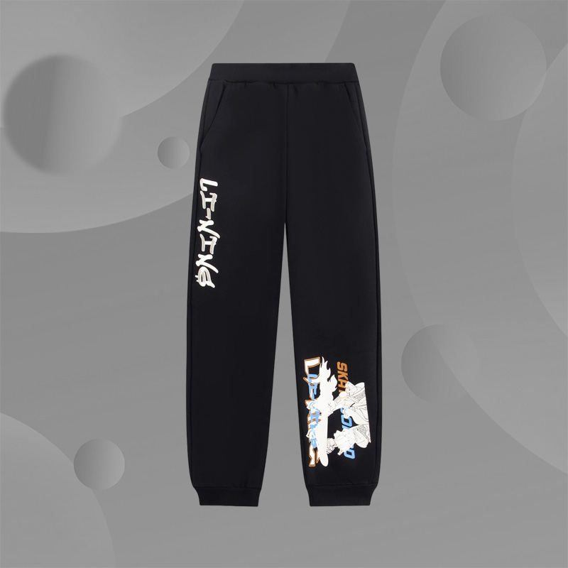 Lining/李宁正品男大童运动生活系列束脚加绒保暖宽松卫裤YKLS377