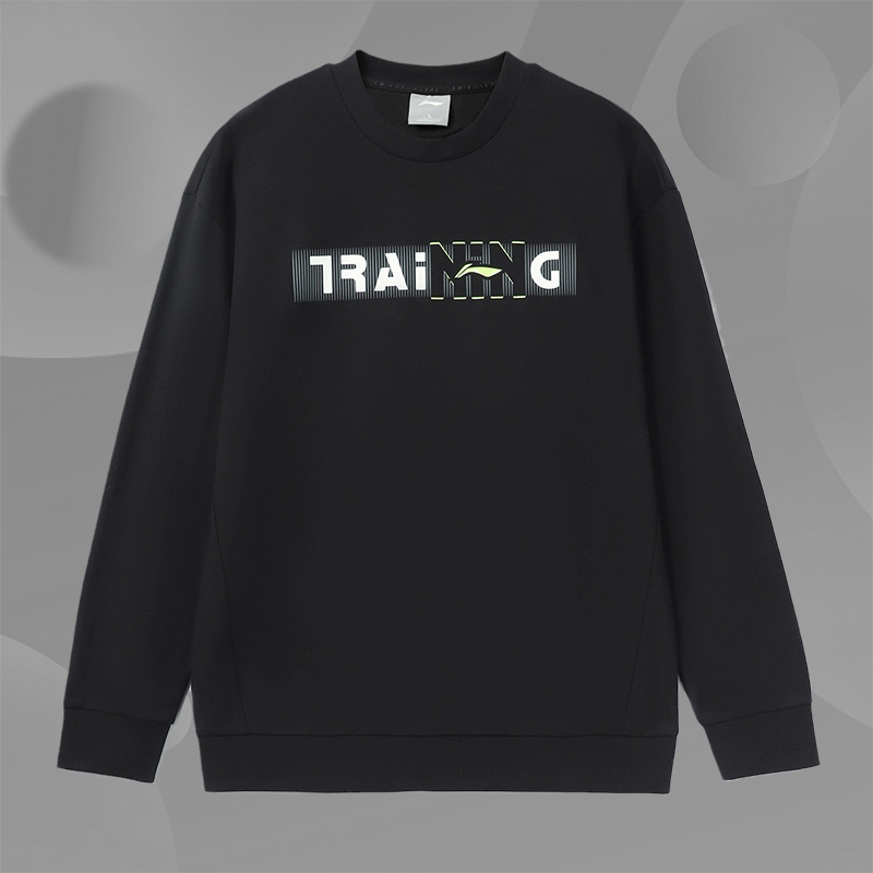 李宁正品卫衣男新款健身系列套头长袖圆领针织上衣运动服AWDR463