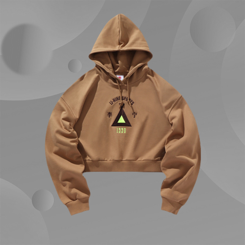 李宁纽约时装周连帽卫衣女子时尚休闲宽松上衣针织运动服AWDP574