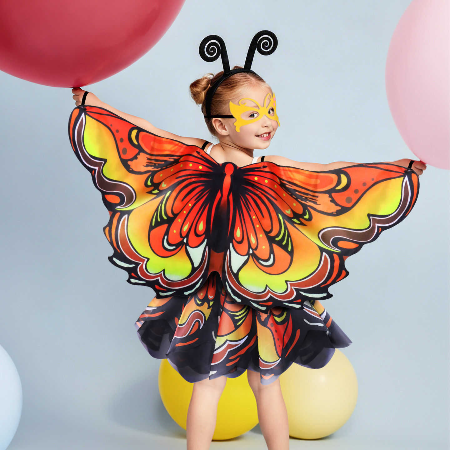 女童蝴蝶翅膀蓬蓬裙儿童万圣节 cos服装宝宝生日派对走秀表演道具