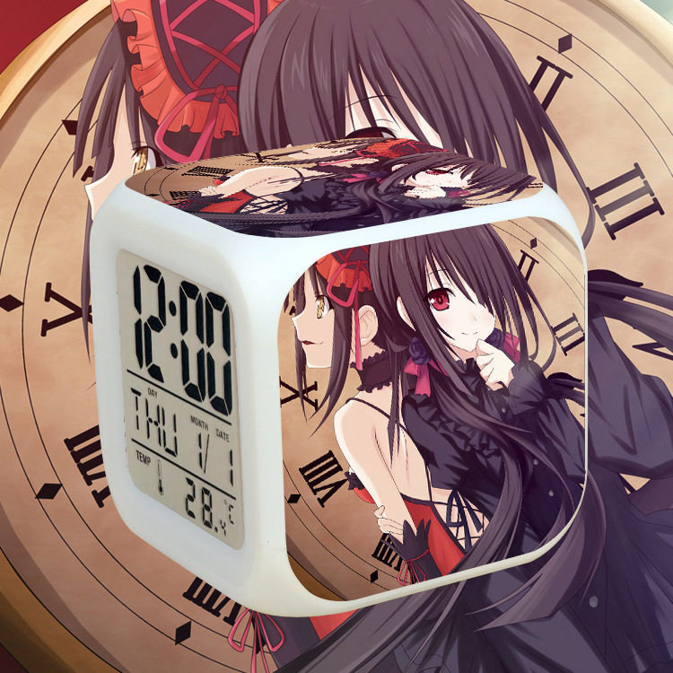 约会大作战闹钟 约会大作战七彩发光 时钟 动漫七彩变色闹钟