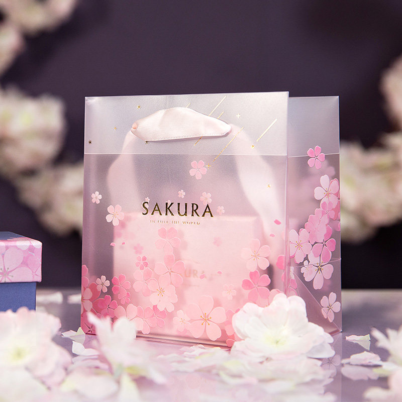 浪漫樱花礼袋半透明惊喜礼袋创意伴手礼化妆品礼品袋手提袋