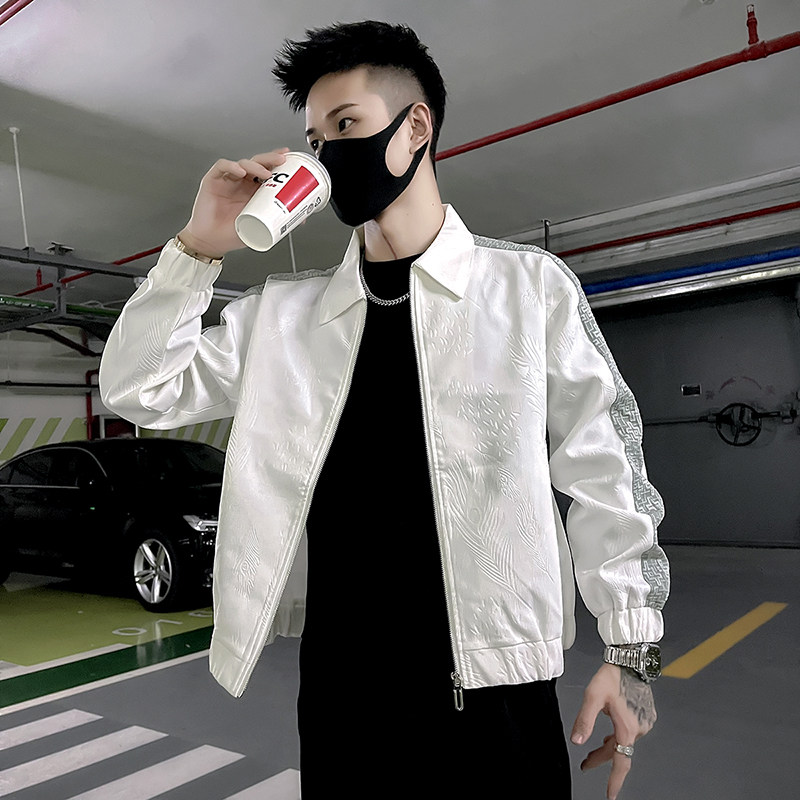 高级感外套男装秋冬季潮牌上衣2024新款加绒加厚休闲痞帅翻领夹克