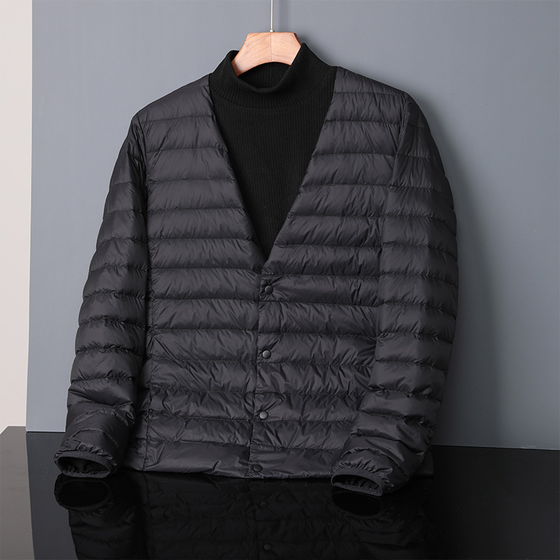 2025新款秋冬轻薄羽绒服男短款男士圆领羽绒内胆内穿无领保暖外套