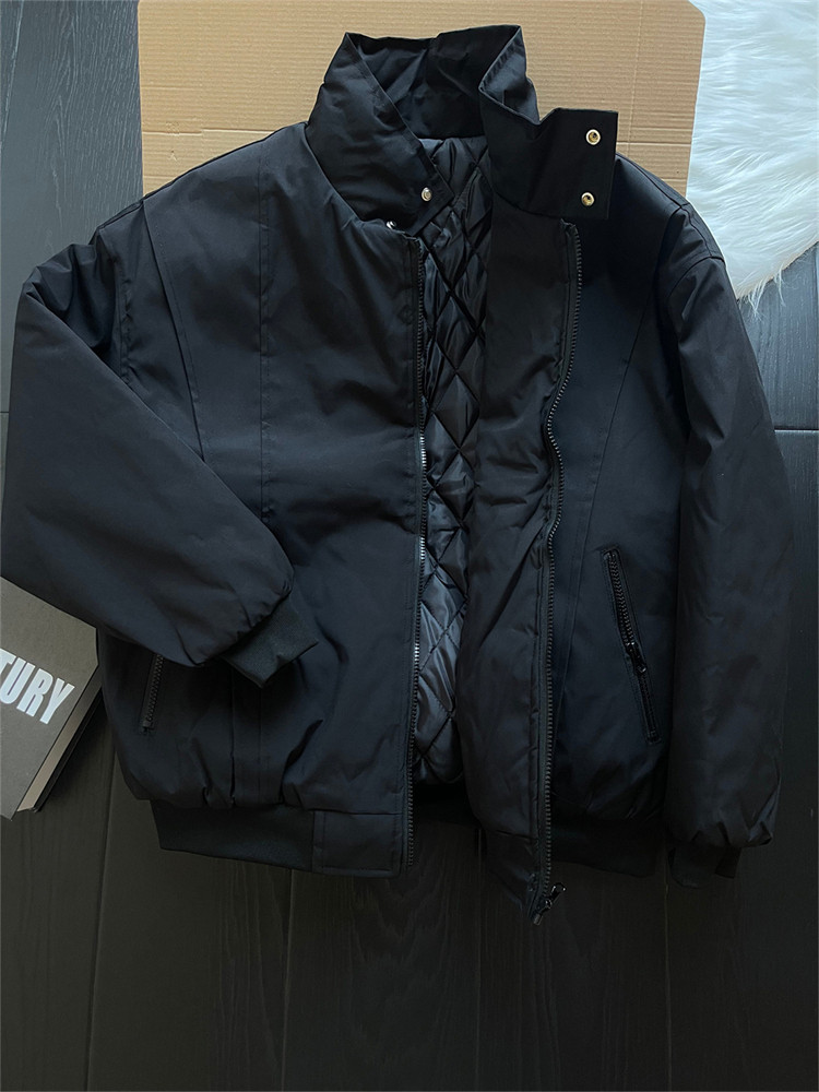 2025轻奢美式棉服外套男款冬季痞帅廓形飞行员夹克休闲立领棒球服