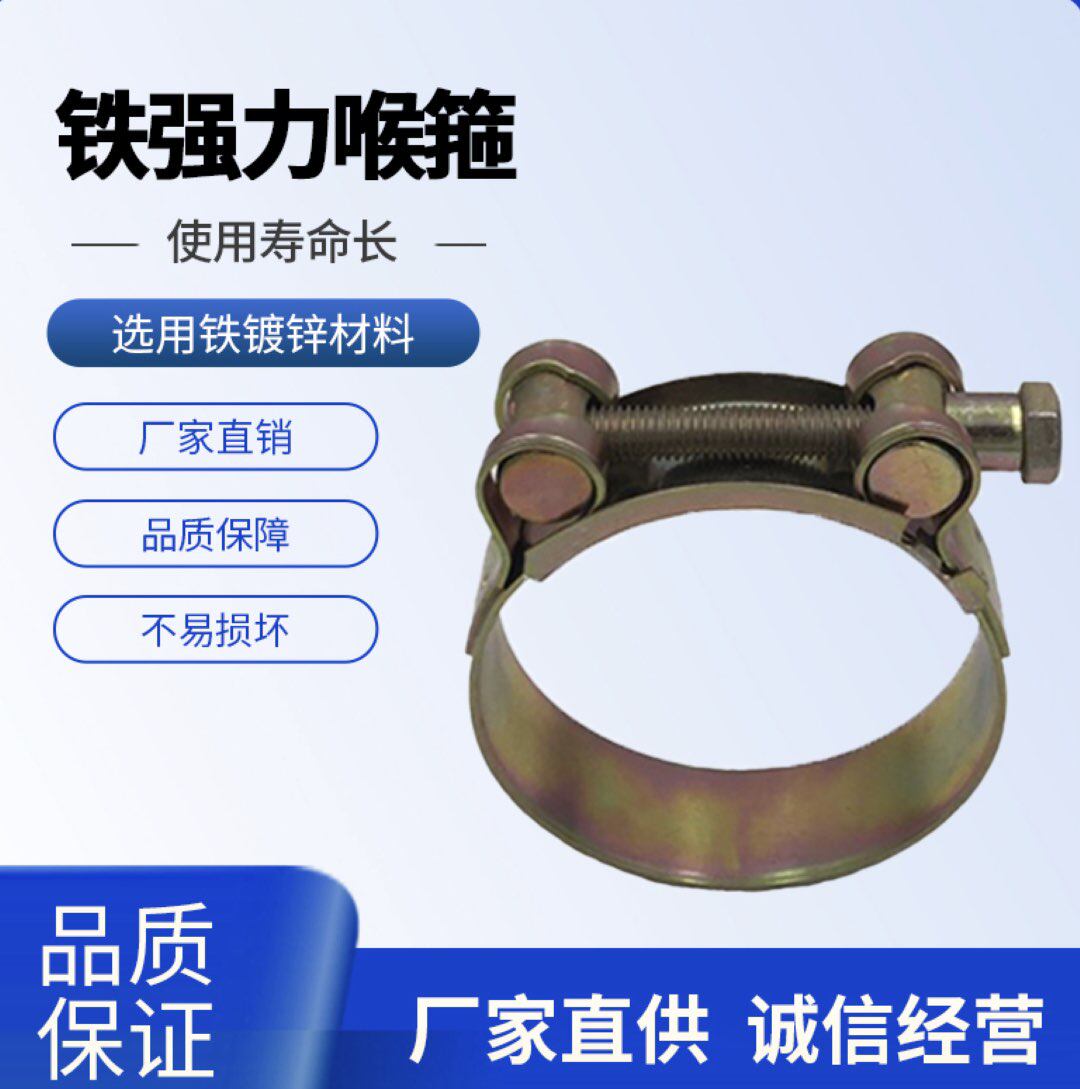 欧式铁强力喉箍镀彩锌固定水管图片