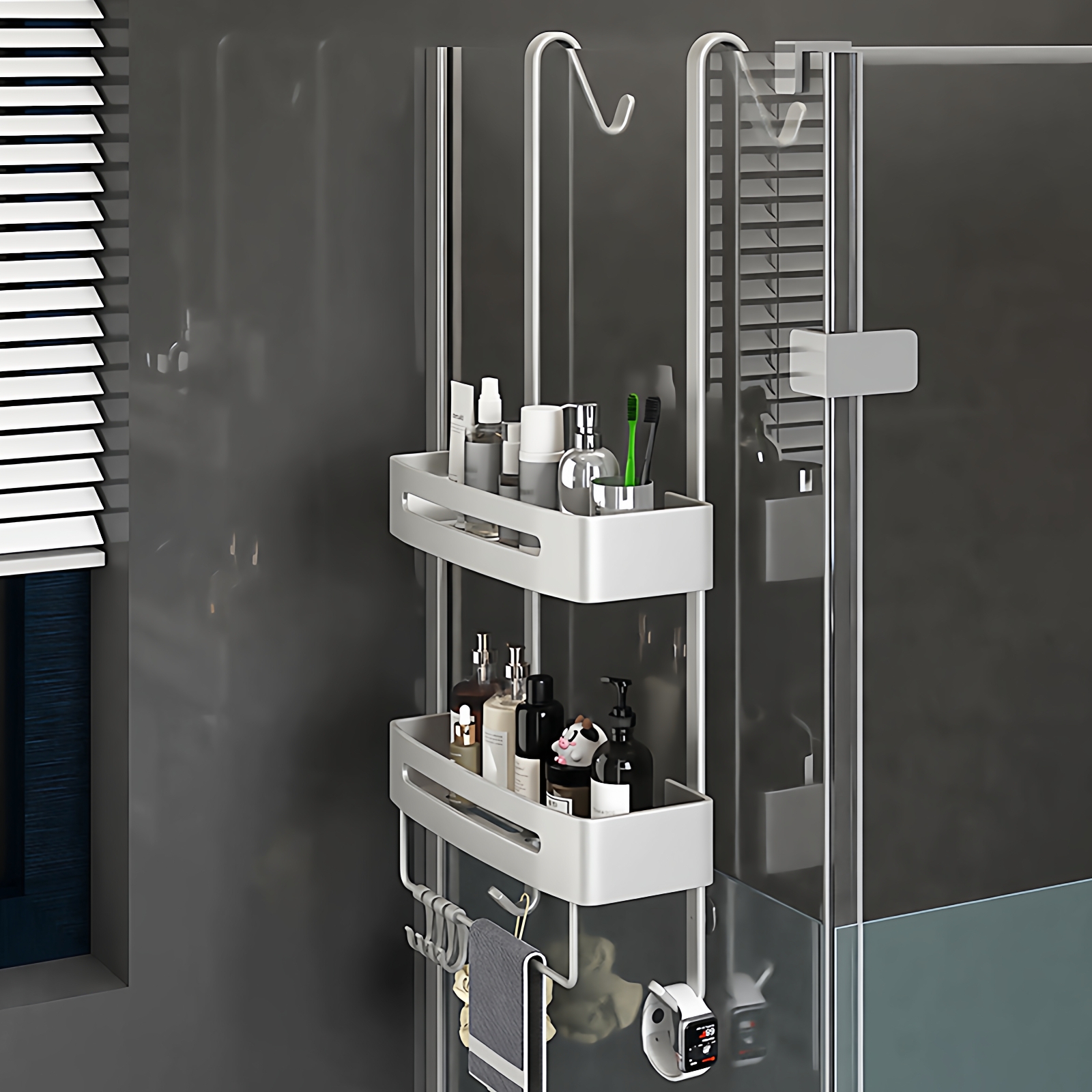淋浴房置物架免打孔收纳卫浴挂件