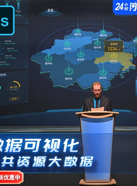 可视化大屏浙江地图公关资源大数据屏PSD源文件可商用正版授权