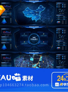 sketch格式可视化大屏数字化驾驶舱大屏+组件智慧城市网络安全
