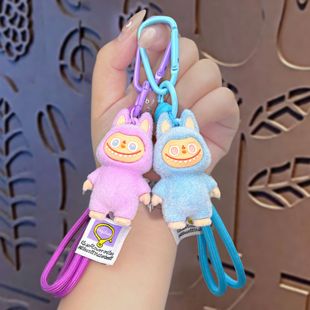 卡通植绒龅牙仔拉布布公仔钥匙扣挂饰可爱情侣包包钥匙链挂件礼品