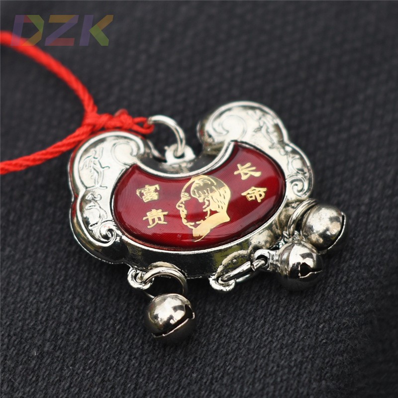 毛主席像项链大人儿童吊坠银色吊坠毛爷爷纪念品配绒布盒送红线v8