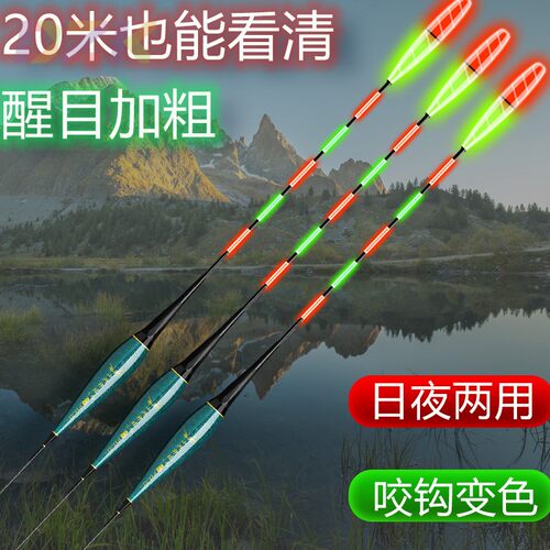 高亮醒目咬钩变色电子漂高灵敏加粗尾夜光漂日夜两用临湘夜钓浮v2