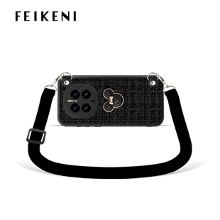 华为mate50pro斜挎手机壳适用mate40/30小香风nova9/8/7/6/5/4/e/se毛绒背包p40/p50/p30软壳Pro保护套网红女