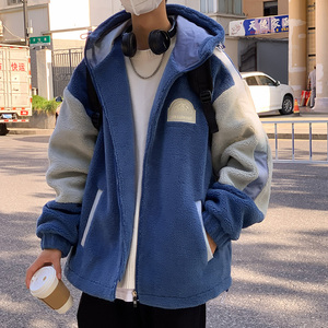 2025冬季港风新款高品质羊羔毛情侣学生棉衣外套男Y8015-P115,冬季格子短裤搭配什么鞋子图片