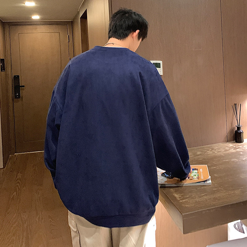 2025春季新款港风麂皮绒圆领卫衣男Y305-P40,男装卫衣,星座912-1（原星座914-5）