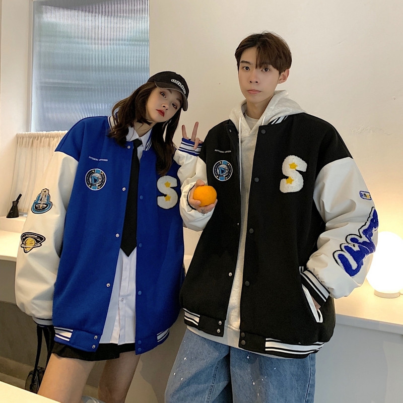2025春季新款港风克莱因蓝情侣棒球服外套JK520-P85108图片