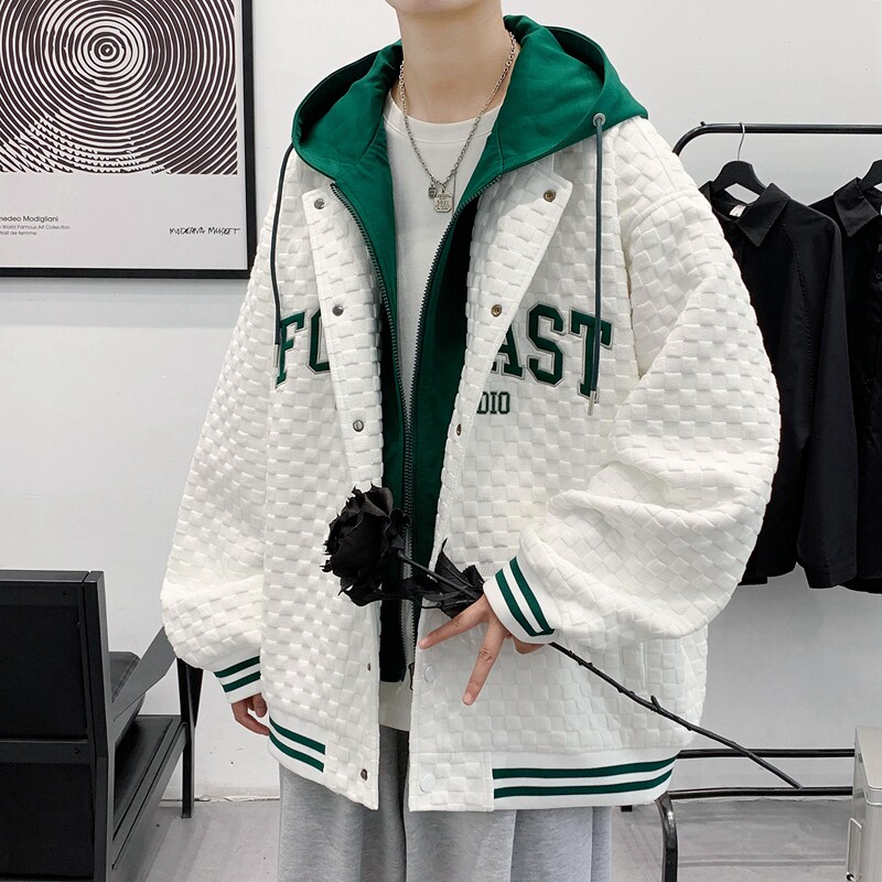 2025秋季港风大码高品质刺绣假两件棒球服外套JK272-P105138,女装短外套,星座912-1（原星座914-5）