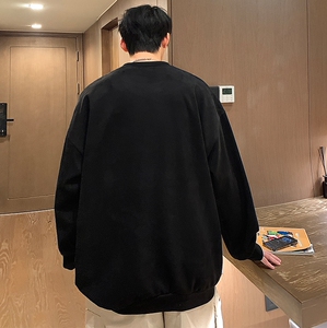 2025春季新款麂皮绒钢印立体印花卫衣男Y301-P40图片