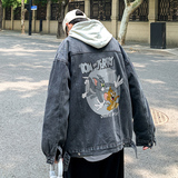 2025冬季新款印花羊羔毛外套牛仔衣男港风盐系JK804-P95128，男装工装外套，星座912-1（原星座914-5）