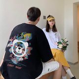 2025夏季男士宽松短袖港风情侣印花短袖重磅260克TX015-P3058，男装T恤，星座912-1（原星座914-5）