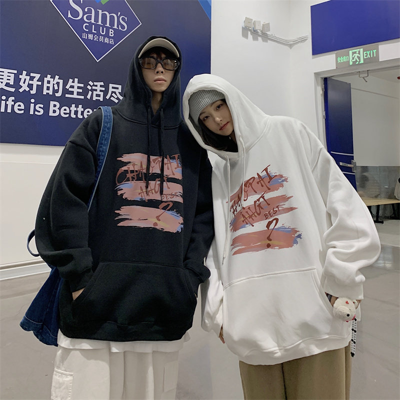 2025春季新款袋鼠兜情侣印花连帽套头港风卫衣男VE001-P4058,男装卫衣,星座912-1（原星座914-5）
