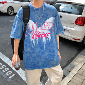 2025夏季港风水洗高品质蜡染短袖男XS002-P3558图片
