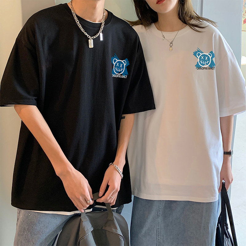 夏季情侣短袖宽松港风版型印花短袖男TX007-P2538,男装T恤,星座912-1（原星座914-5）