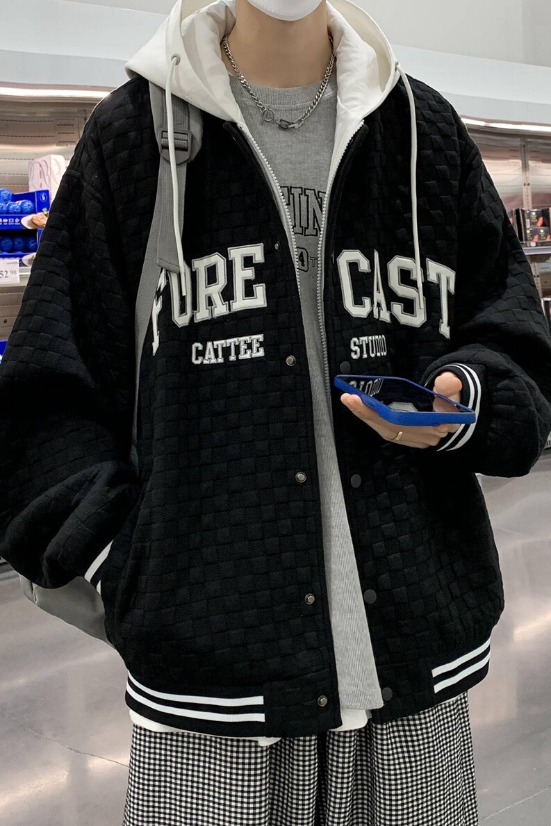 2025秋季新款港风情侣高品质假两件刺绣棒球服JK272-P105138,女装职业装,星座912-1（原星座914-5）