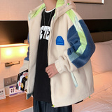 2025冬季港风新款高品质羊羔毛情侣学生棉衣外套男Y8015-P115，男装棉衣，星座912-1（原星座914-5）