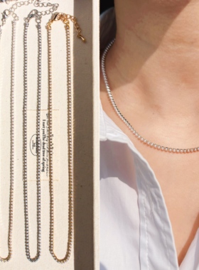 外贸饰品精致极简米珠珍珠细锁骨链日常通勤气质叠戴项链配饰378