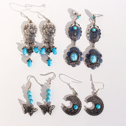 欧美外贸饰品小众复古浮雕耳环