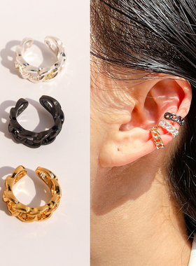 三组套装耳饰小众时髦链条C形耳骨夹叠戴无耳洞耳饰外贸饰品女V63
