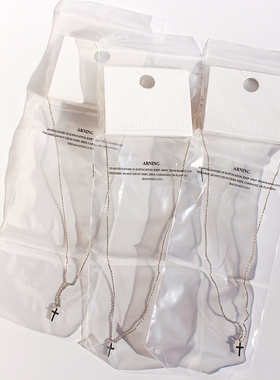 环保外贸饰品极简百搭银色十字架细链项链精致小巧叠戴毛衣链344