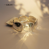 精工品质原单款 时髦银色凹凸几何造型欧美潮牌弹力圈手链手环女96