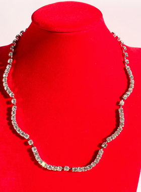 外贸塬单欧美轻奢高级满钻波浪弧形项链多组套装叠戴戒指手链V48