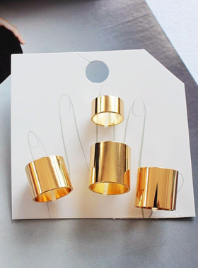 四组套装外贸饰品欧美风经典高级镜面宽版素圈男女戒指全铜材质06