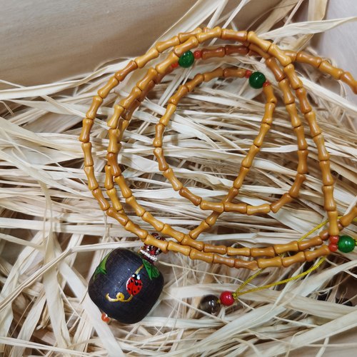 常青藤天然大漆非遗手工绘制定制项链