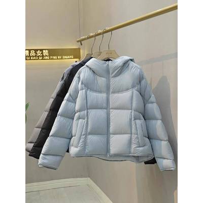 韩版连帽云朵面包服女2025冬季新款加厚保暖中长款羽绒服外套冬装