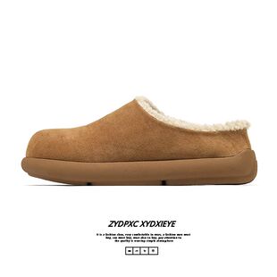 勃肯鞋男款情侣鞋小土豆雪地靴男秋冬韩版加绒保暖一脚蹬半拖棉鞋