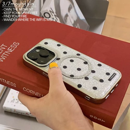 高级感闪闪miu系波点磁吸手机壳