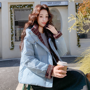 新现货！格子撞色羽绒服213A-2535-P270K368图片