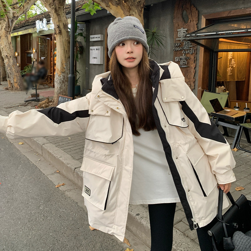 现货90白鸭绒工装派克服撞色213A-2805-P260K398,女装羽绒服,浙宝213A